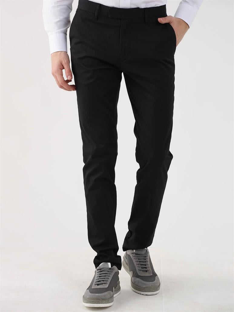 Erkek Regular Fit Siyah Pantolon