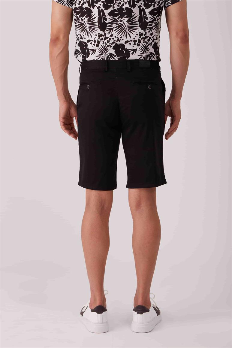 Siyah Erkek Regular Fit Düz Casual Short 