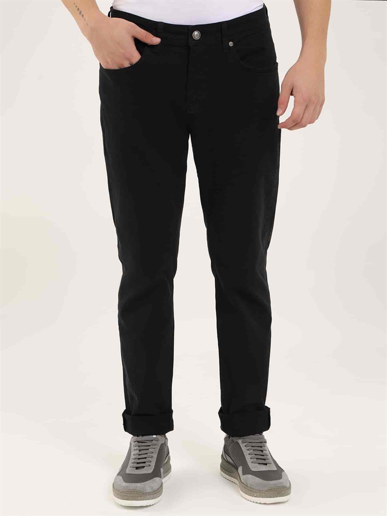 Siyah Erkek Slim Fit Düz Casual Pantolon - 97839