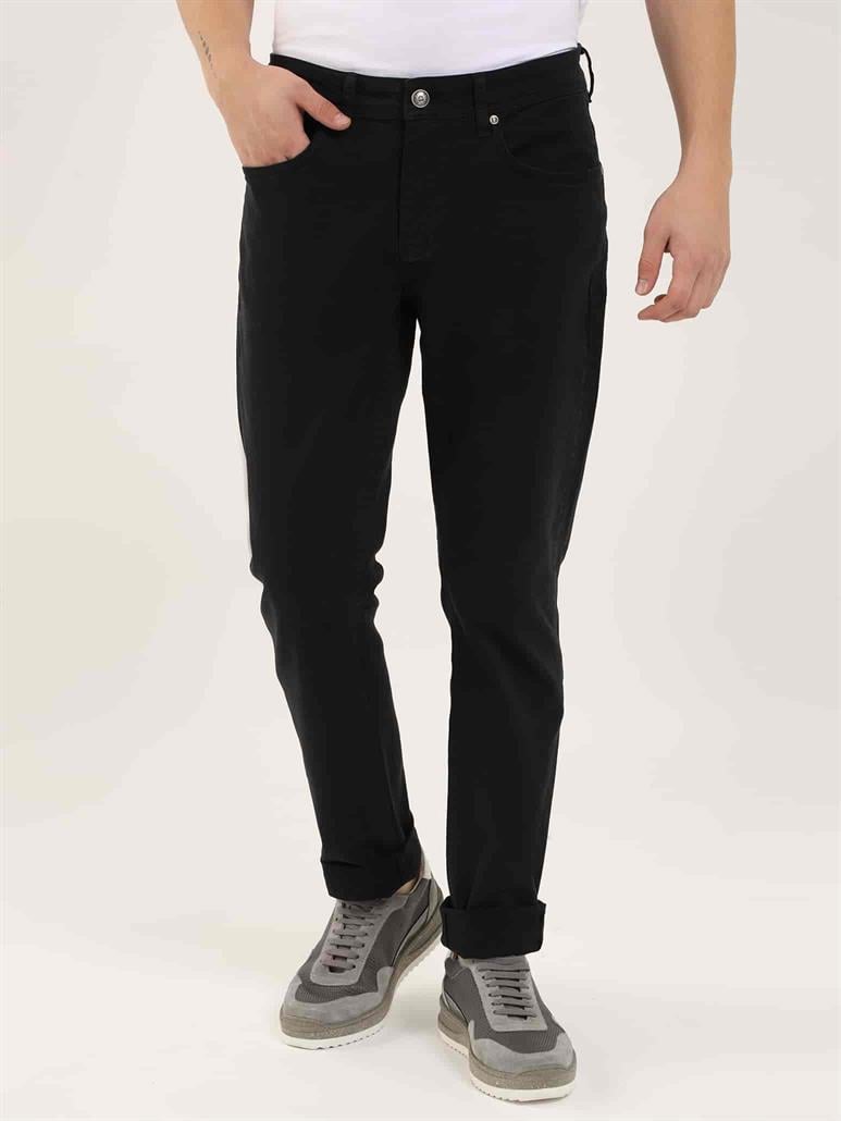 Siyah Erkek Slim Fit Düz Casual Pantolon - 97839