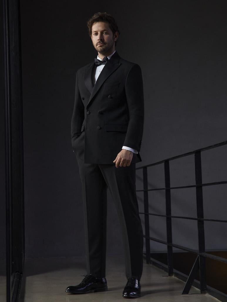 Siyah Erkek Slim Fit Düz Sivri Yaka Smokin Takım 