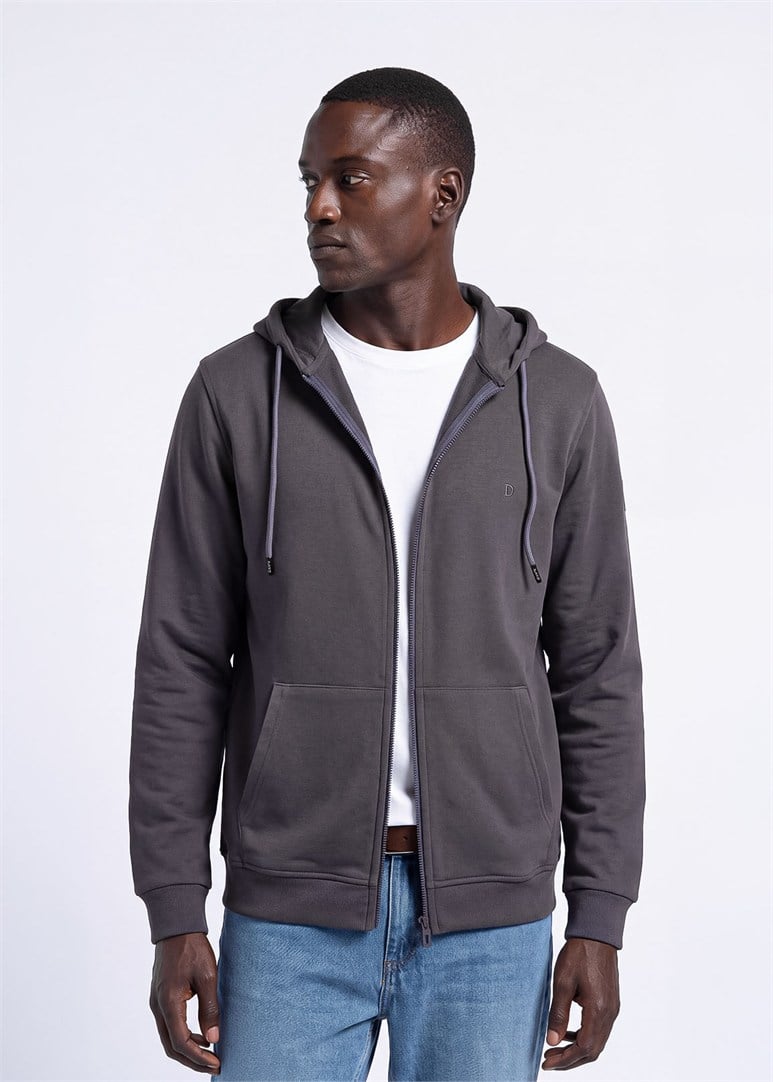 Erkek Regular Fit Kapüşonlu Antrasit Sweatshirt