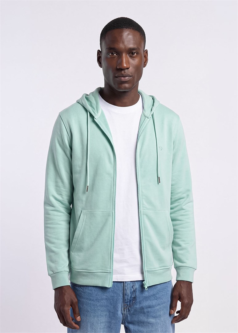 Erkek Regular Fit Kapüşonlu Mint Yeşili Sweatshirt