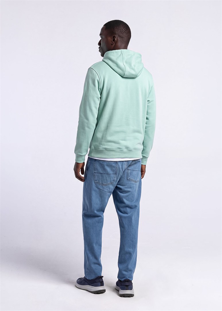 Erkek Regular Fit Kapüşonlu Mint Yeşili Sweatshirt
