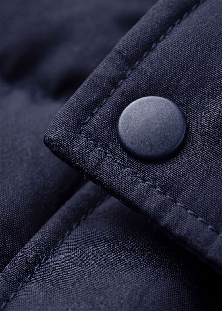 Erkek Slim Fit Kapüşonlu Lacivert Mont
