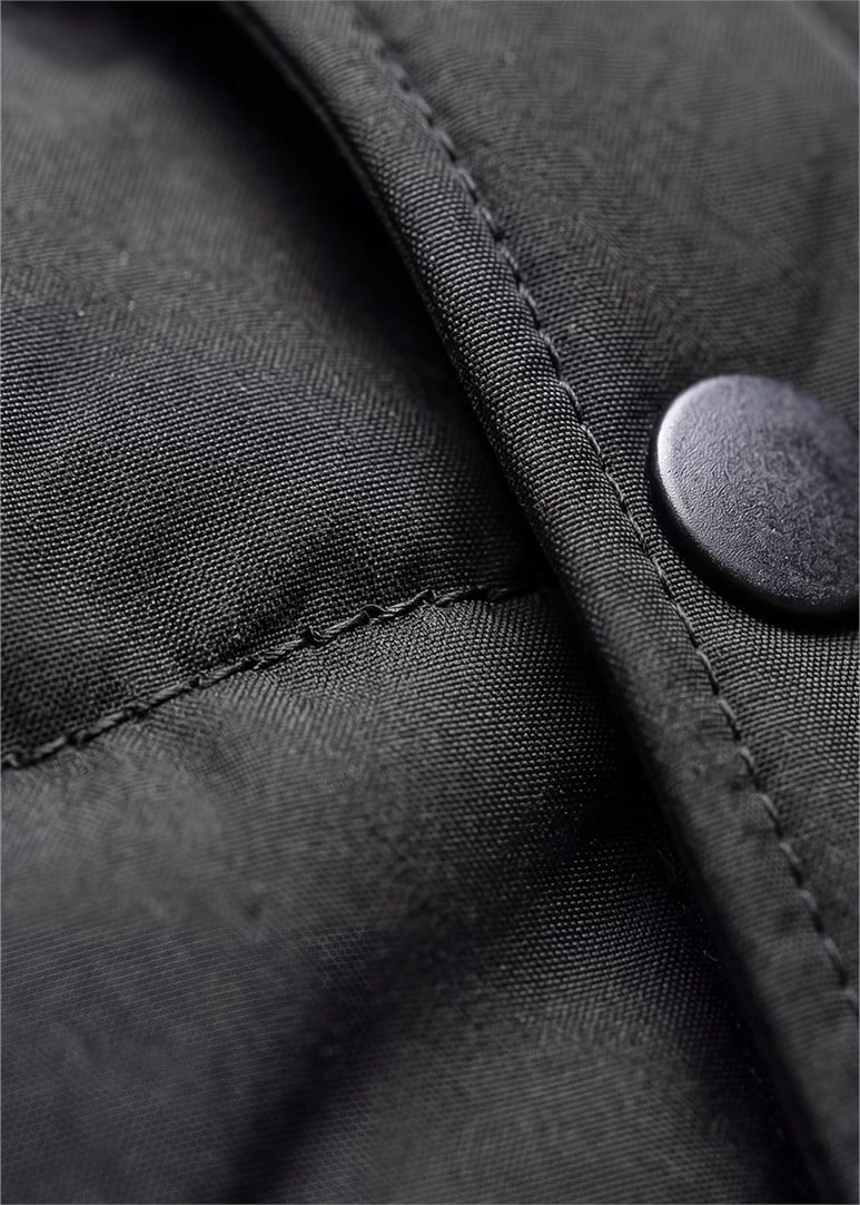 Erkek Slim Fit Kapüşonlu Siyah Mont