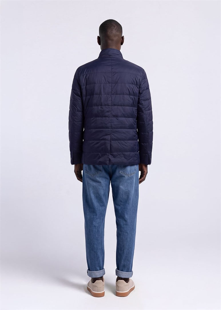 Erkek Slim Fit Lacivert Mont