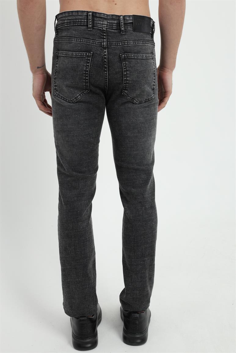 Gri Slim Fit Denim Erkek Pantolon