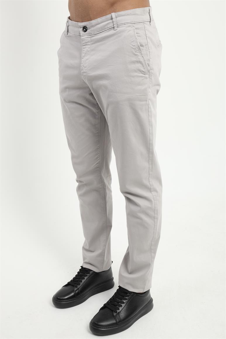 Gri Düz Regular Fit Erkek Pantolon