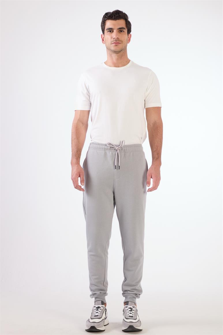 Gri Bağcıklı Erkek Regular Fit Eşofman Altı