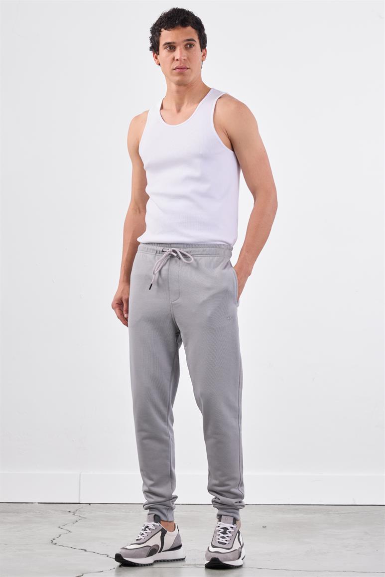 Gri Bağcıklı Erkek Regular Fit Eşofman Altı