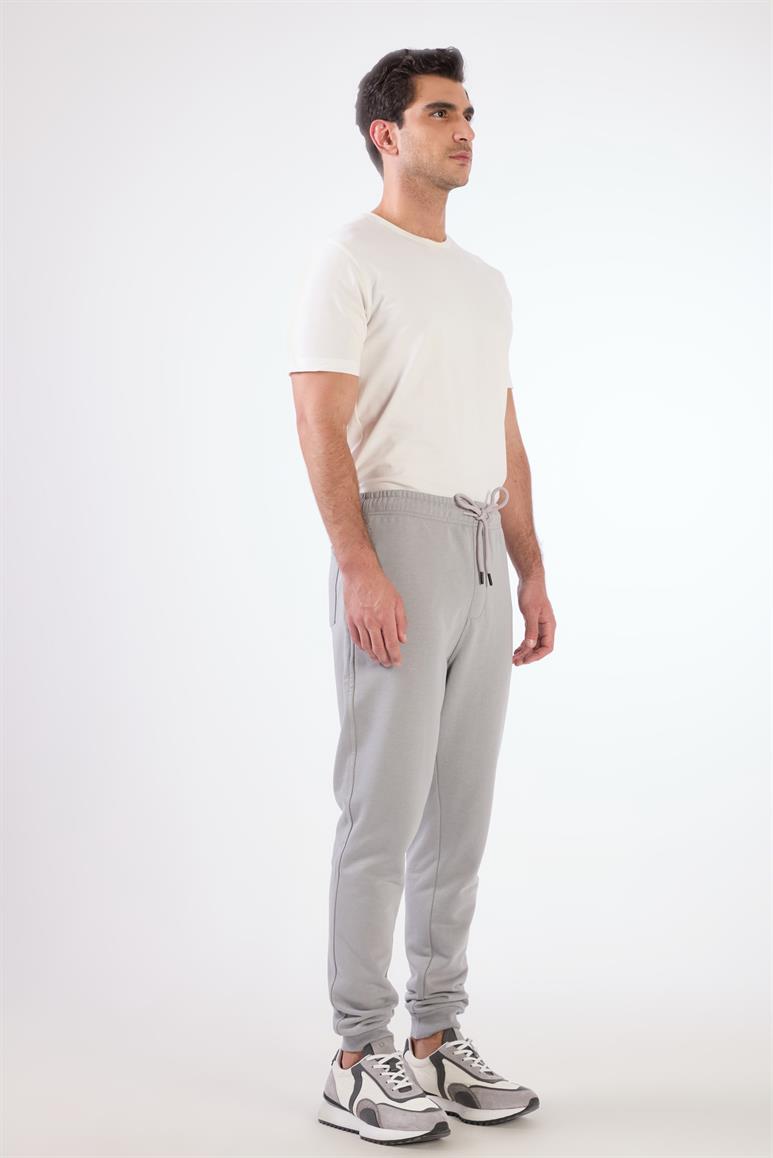 Gri Bağcıklı Erkek Regular Fit Eşofman Altı