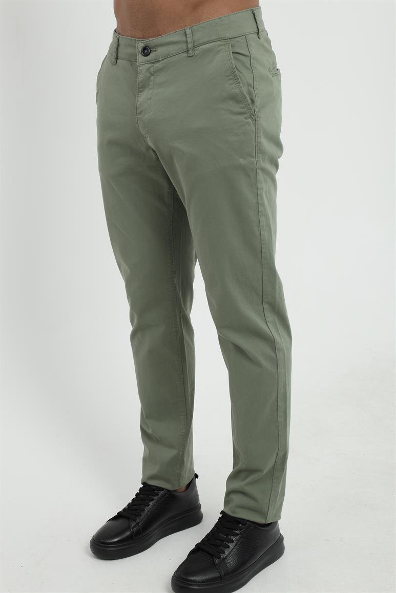 Haki Düz Regular Fit Erkek Pantolon