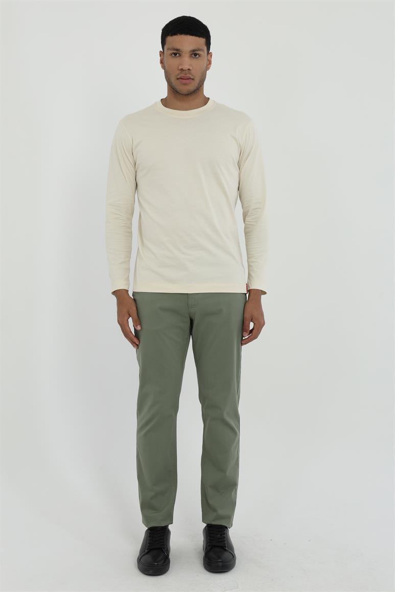Haki Düz Regular Fit Erkek Pantolon