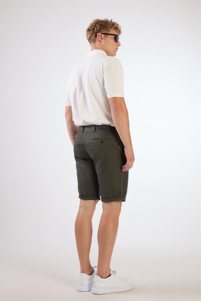 Haki Erkek Regular Fit Düz Casual Short 