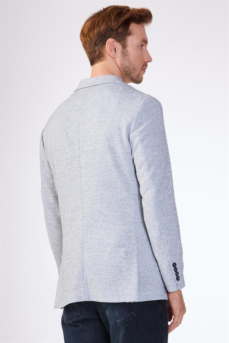 İndigo Erkek Slim Fit Armürlü Mono Yaka Ceket - 104434
