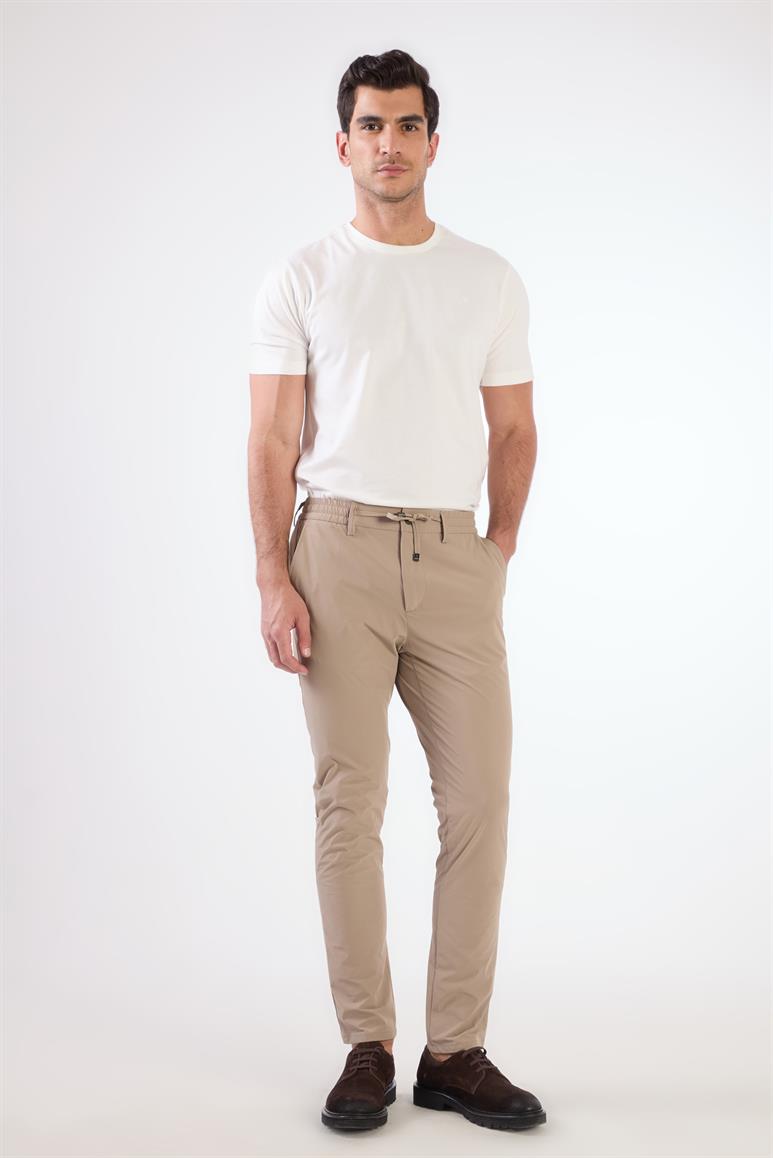 Vizon Bağcıklı Slim Fit Jogger Erkek Pantolon