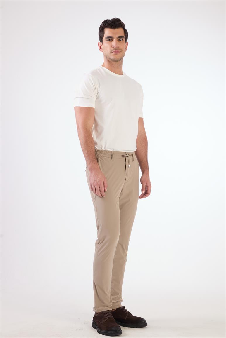 Vizon Bağcıklı Slim Fit Jogger Erkek Pantolon