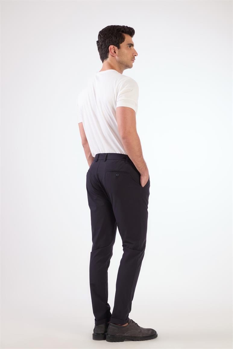 Lacivert Bağcıklı Slim Fit Jogger Erkek Pantolon