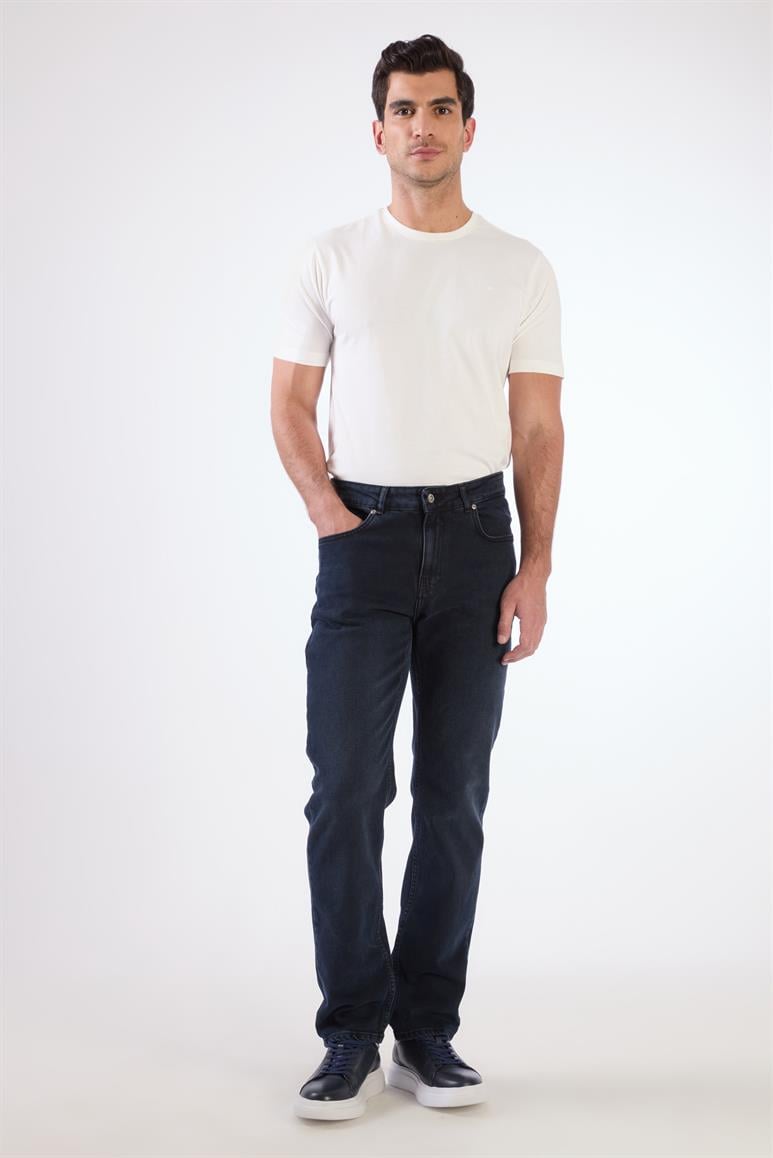 Koyu Lacivert Regular Fit Erkek Denim Pantolon
