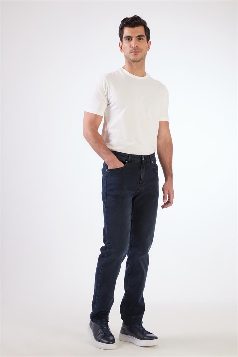 Koyu Lacivert Regular Fit Erkek Denim Pantolon