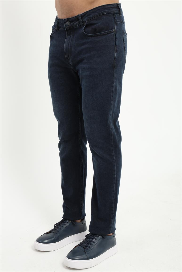 Koyu Lacivert Slim Fit Denim Erkek Pantolon