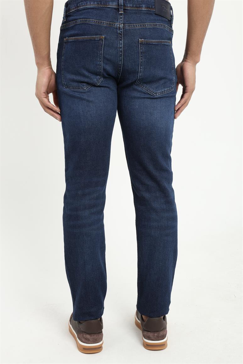 Koyu Mavi Slim Fit Denim Erkek Pantolon