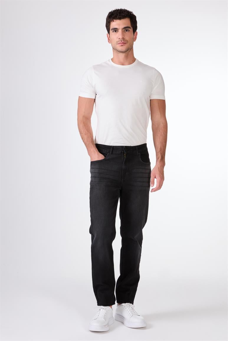 Koyu Gri Regular Fit Erkek Denim Pantolon