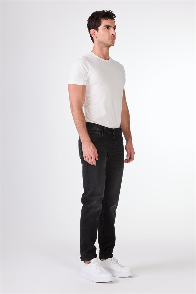 Koyu Gri Slim Fit Denim Erkek Pantolon