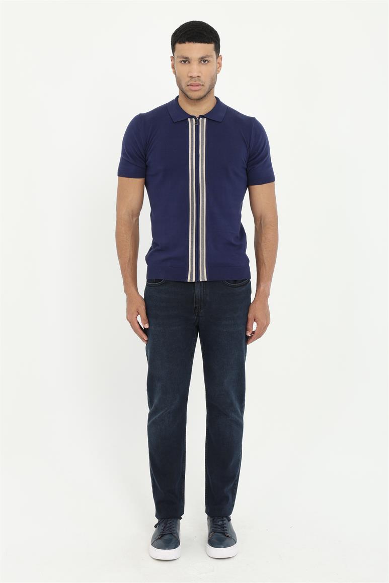 Koyu Lacivert Slim Fit Denim Erkek Pantolon