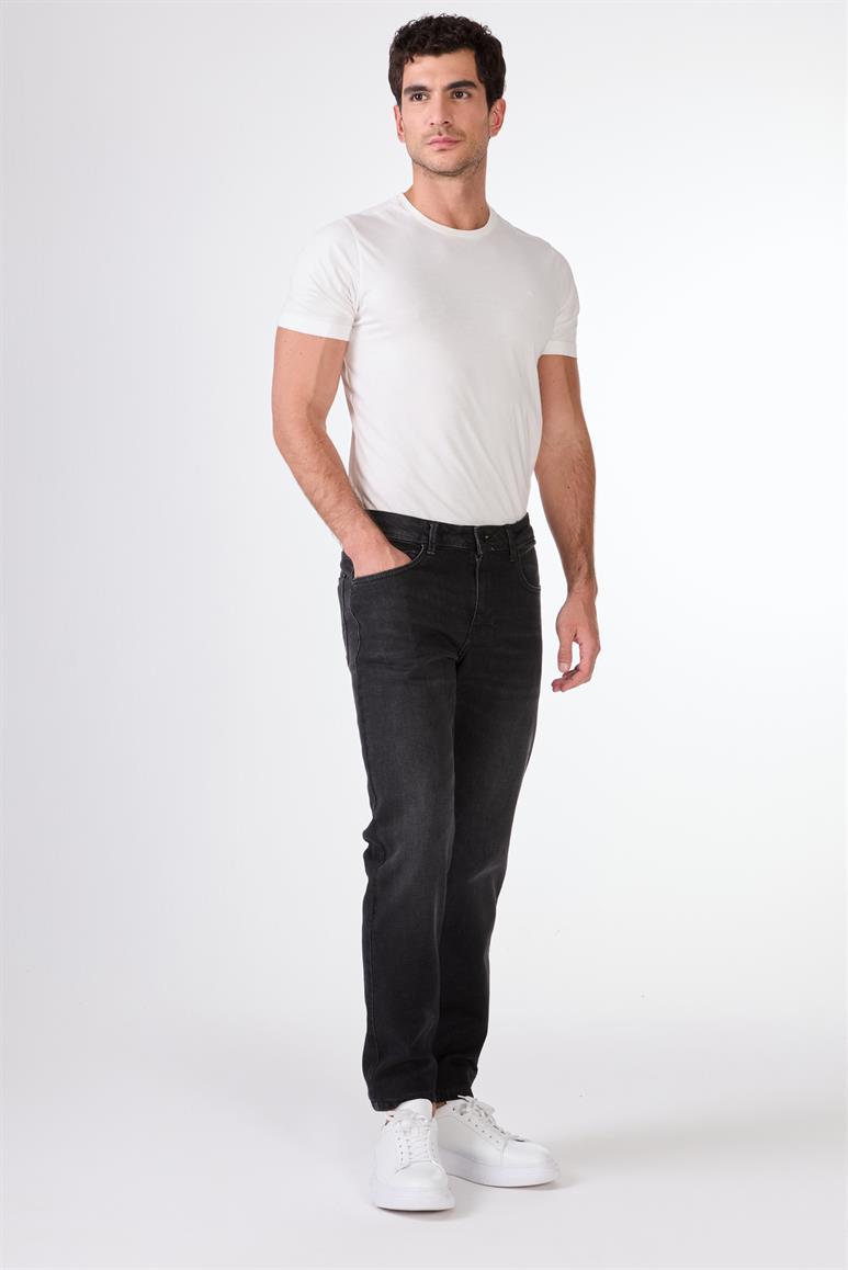 Koyu Gri Slim Fit Denim Erkek Pantolon