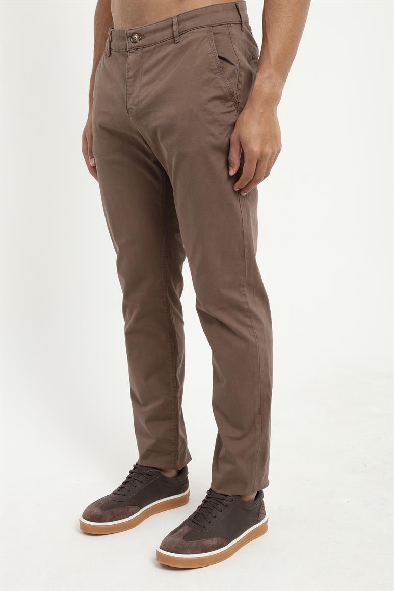 Kahve Düz Regular Fit Erkek Pantolon