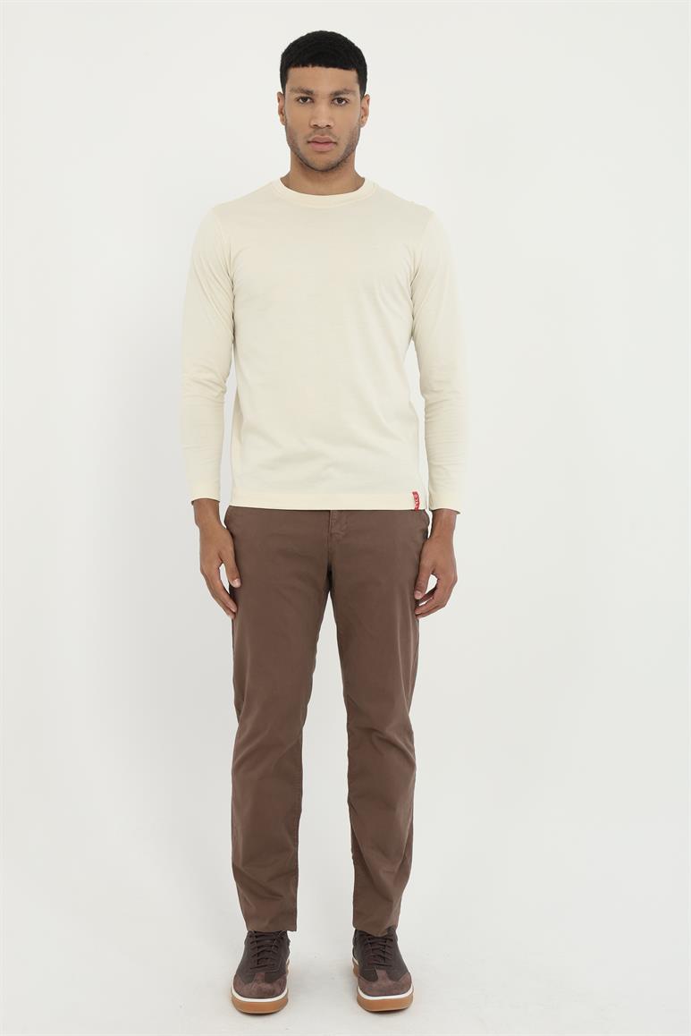 Kahve Düz Regular Fit Erkek Pantolon