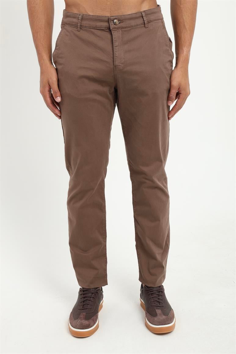 Kahve Düz Regular Fit Erkek Pantolon