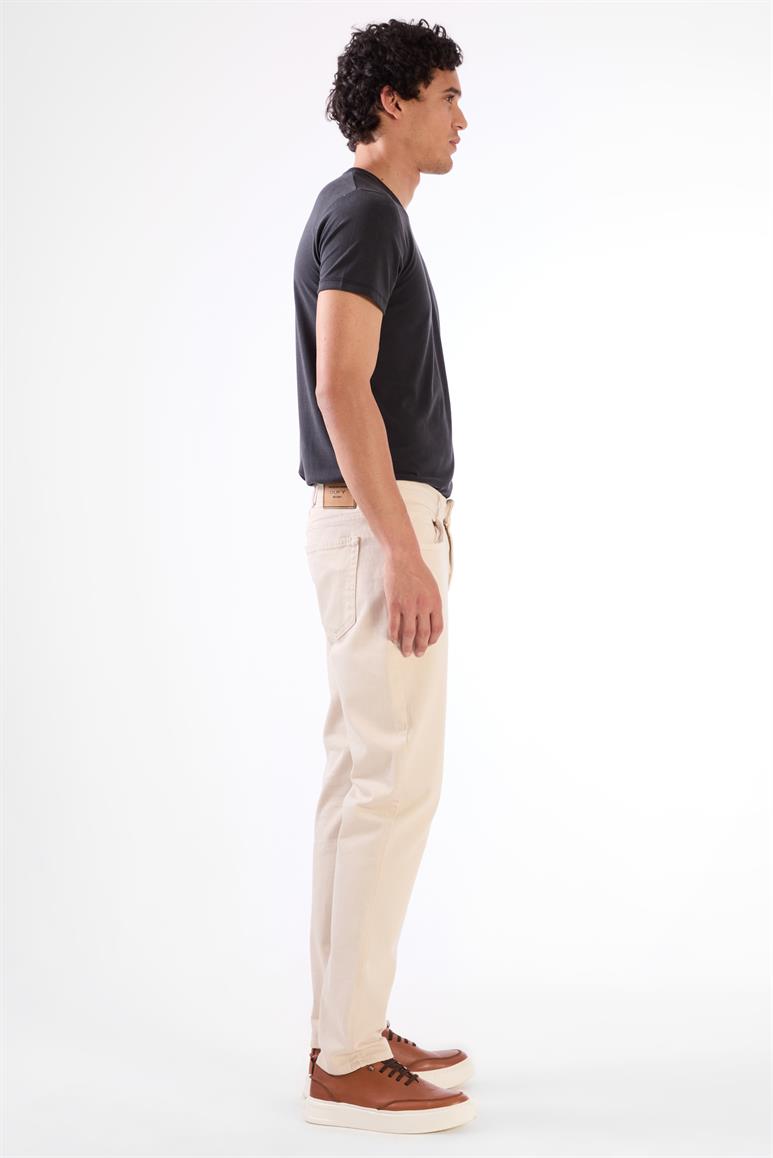 Kemik 5 Cep Düz Renk Slim Fit Erkek Pantolon