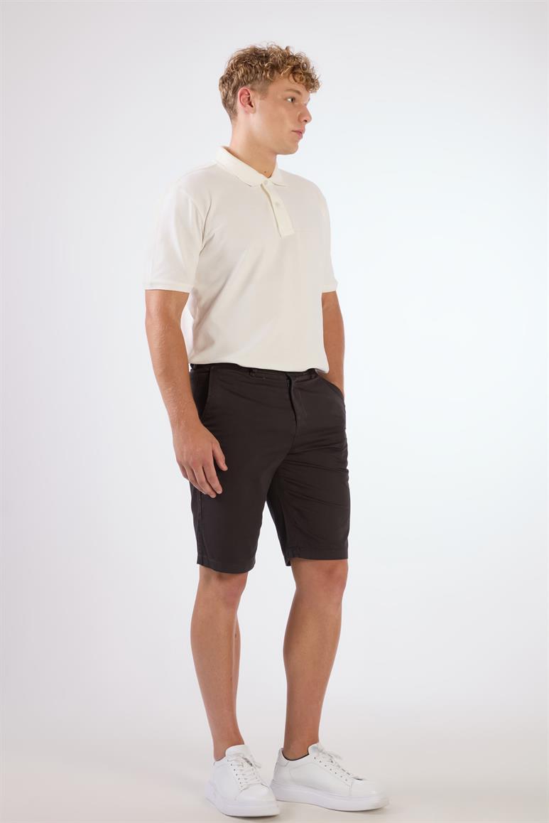 Koyu Gri Erkek Regular Fit Düz Casual Short 
