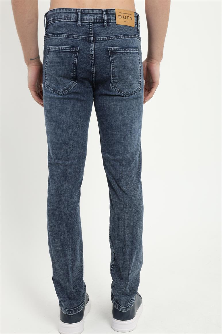 Lacivert Slim Fit Denim Erkek Pantolon