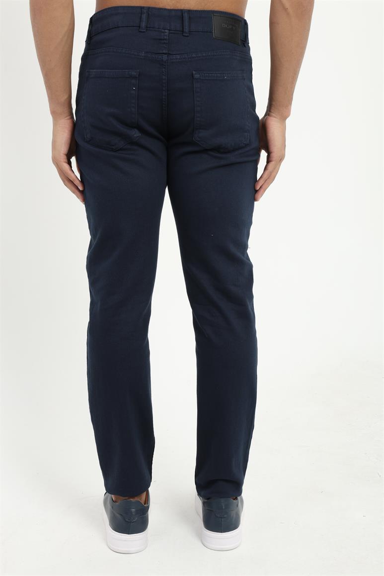 Lacivert 5 Cep Düz Renk Slim Fit Erkek Pantolon