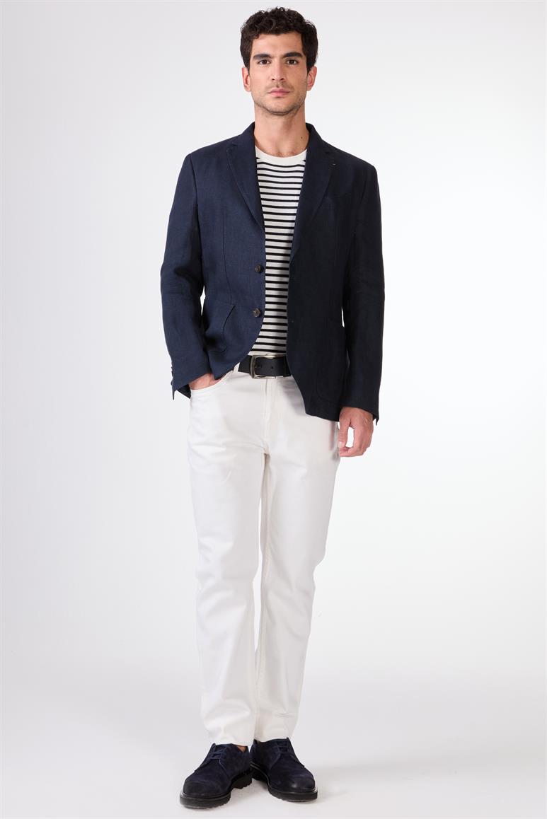 Lacivert Mono Yaka Slim Fit Erkek Ceket