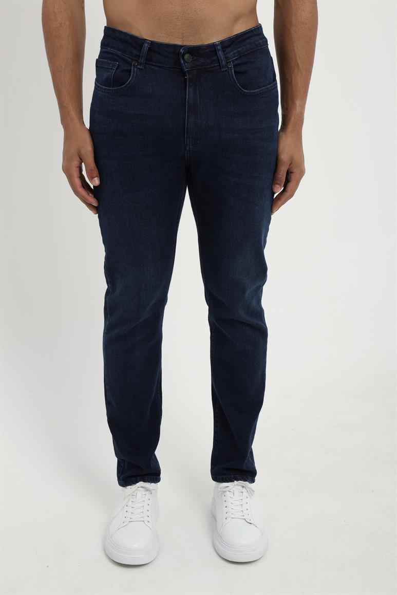 Lacivert Slim Fit Denim Erkek Pantolon
