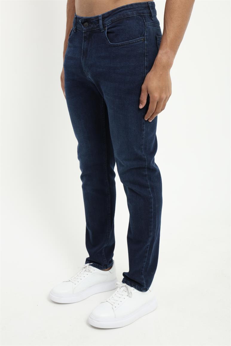 Lacivert Slim Fit Denim Erkek Pantolon