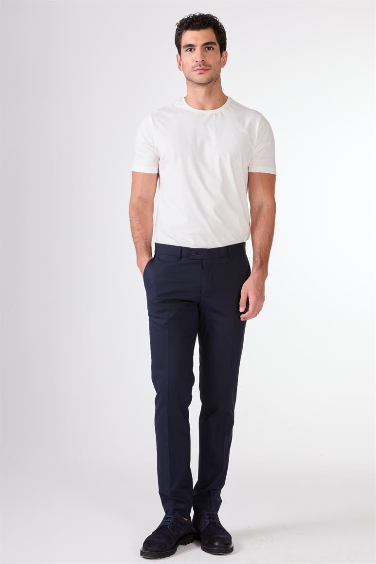 Lacivert Erkek Slim Fit Düz Pantolon 