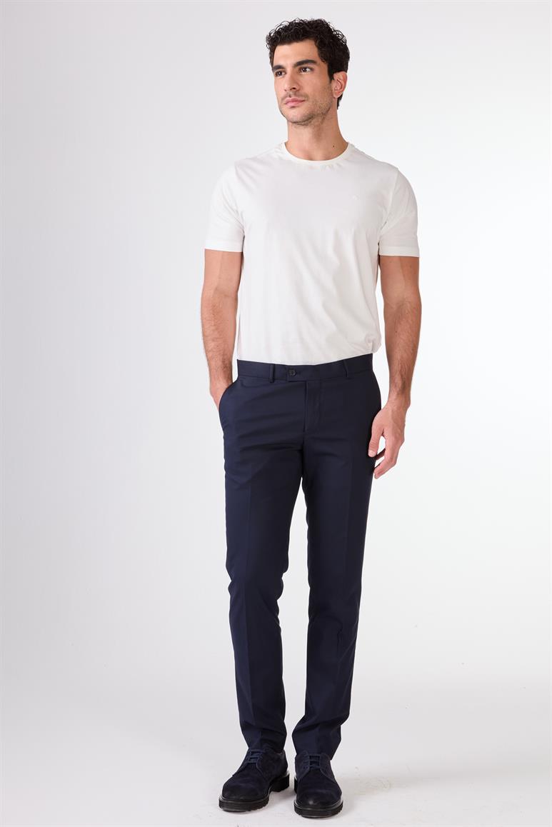 Lacivert Erkek Slim Fit Düz Pantolon 