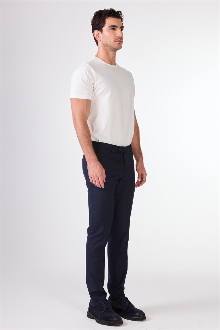 Lacivert Erkek Slim Fit Düz Pantolon 