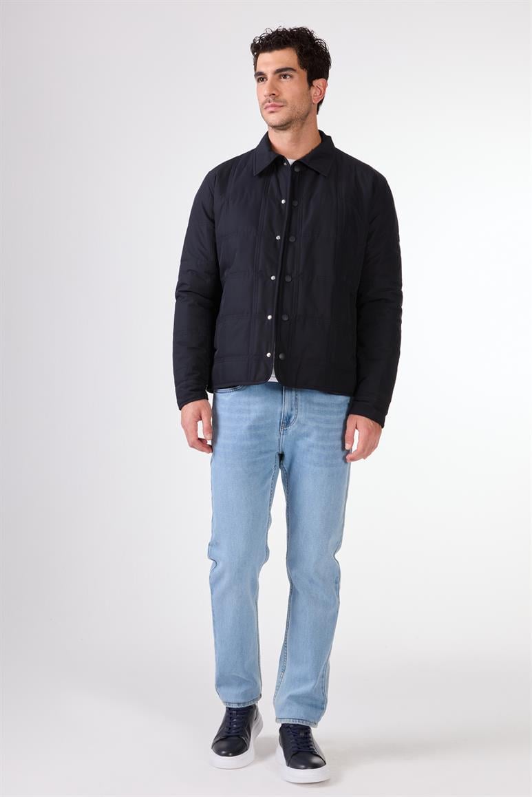 Erkek Slim Fit Lacivert Mont