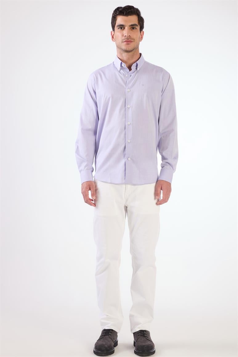 Mavi Erkek Regular Fit Düz Brent Düğmeli Yaka Uzun Kol Gömlek 