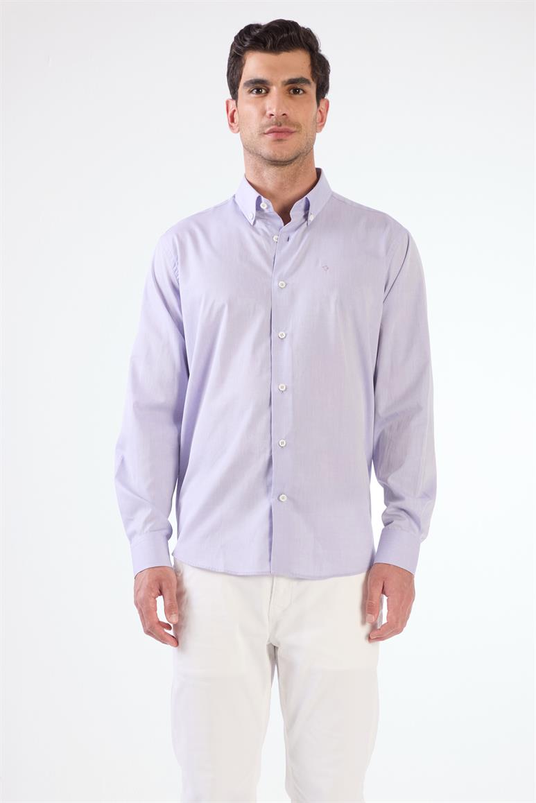 Mavi Erkek Regular Fit Düz Brent Düğmeli Yaka Uzun Kol Gömlek 