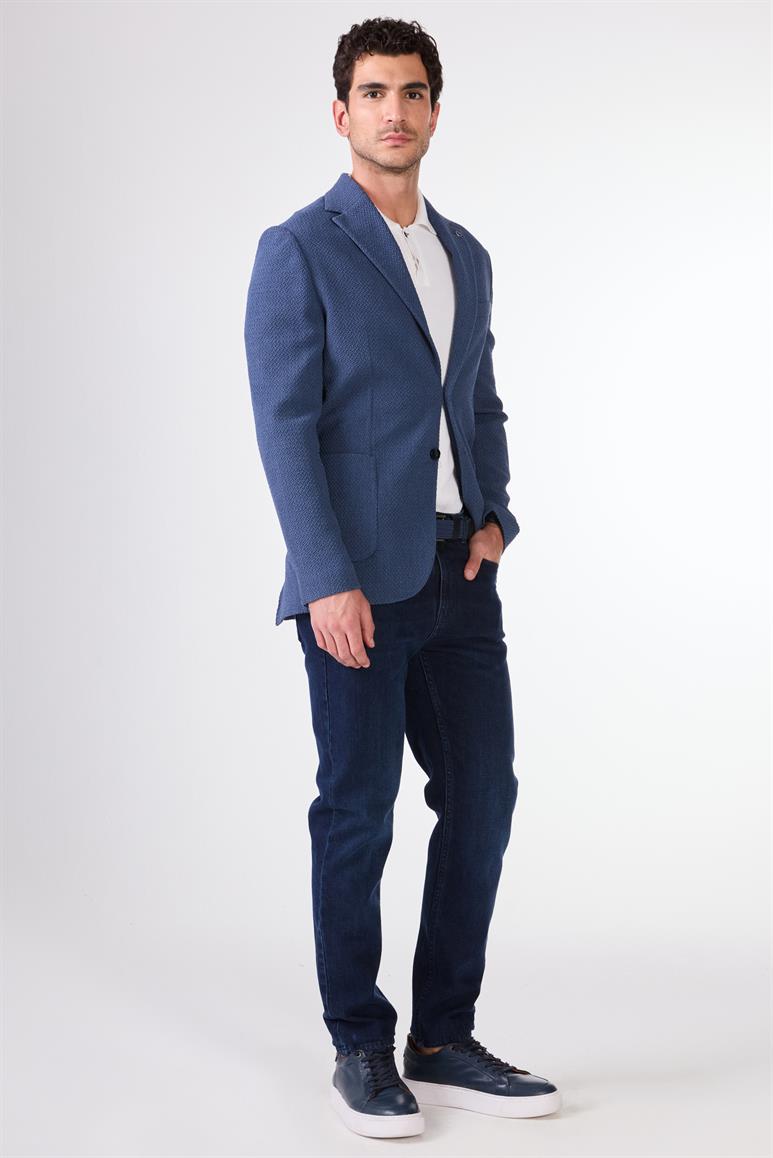 Mavi Erkek Slim Fit Desenli Mono Yaka Ceket 
