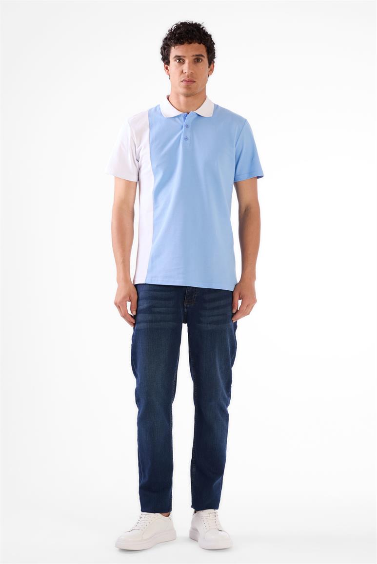 Mavi Erkek Slim Fit Desenli Polo Yaka T-shirt 