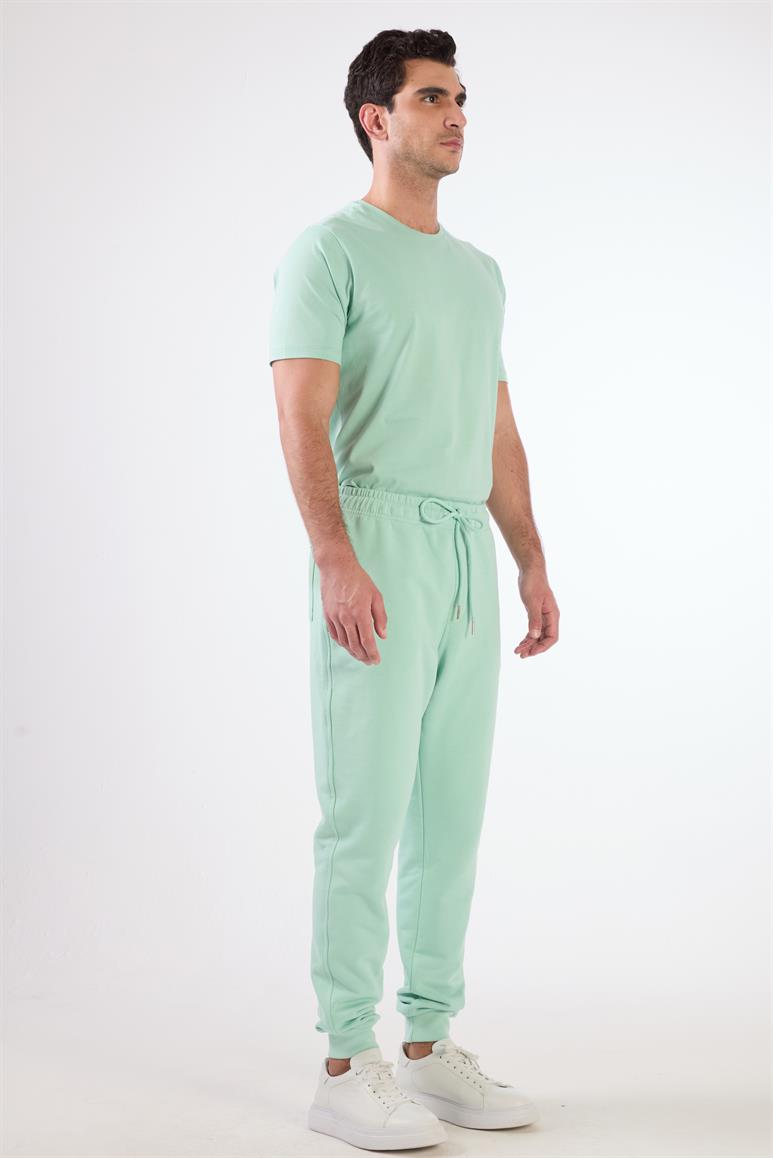 Mint Yeşili Bağcıklı Erkek Regular Fit Eşofman Altı